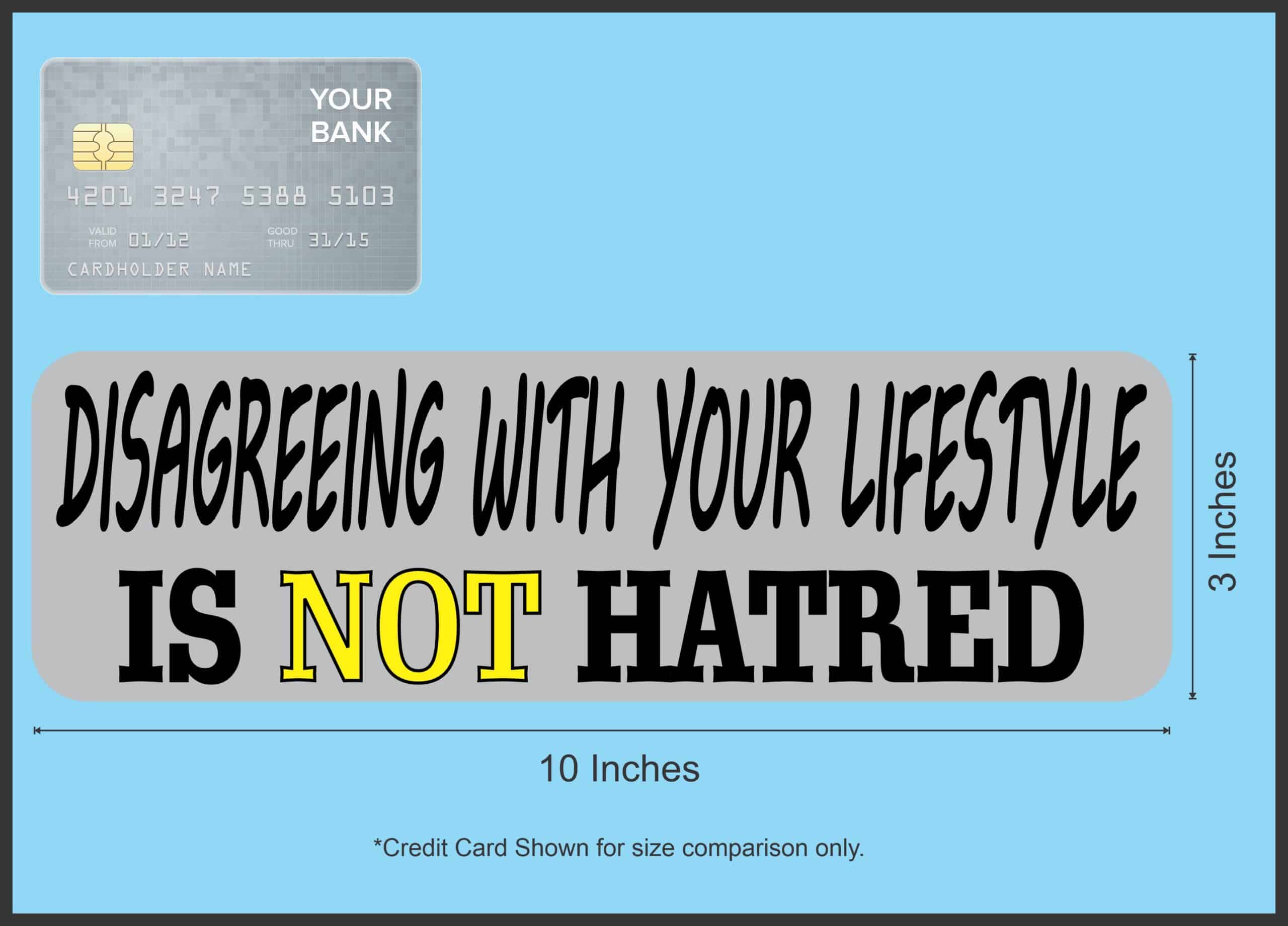 10in x 3in Disagreeing Is Not Hatred Magnet Magnetic Bumper Magnets