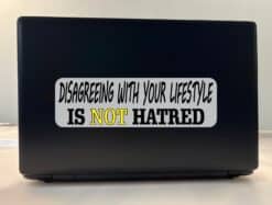 10in x 3in Disagreeing Is Not Hatred Bumper Sticker Vinyl Vehicle Decal