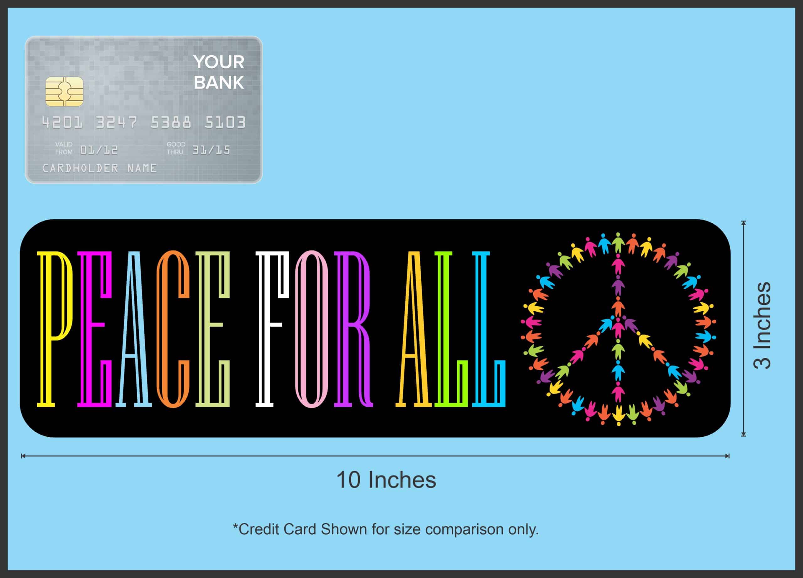 10in x 3in Peace For All Magnet Bumper Magnet Magnetic Inspire Vinyl Sign