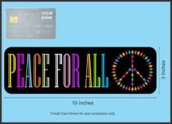 10in x 3in Peace For All Bumper Sticker Vinyl Stickers Inspire Car Decal