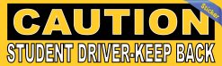 Alternative view of StickerTalk Caution Student Driver Vinyl Sticker, 10 inches x 3 inches