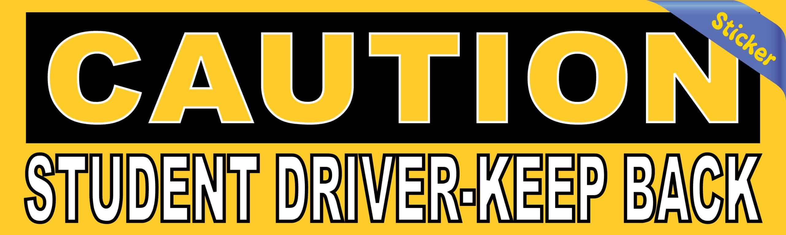 StickerTalk Caution Student Driver Vinyl Sticker, 10 inches x 3 inches - Image 2