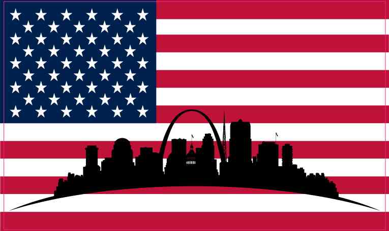 5X3 United States Of America Flag Saint Louis Sticker Vinyl Car Patriotic