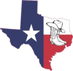 Boots and Hat Texas Sticker