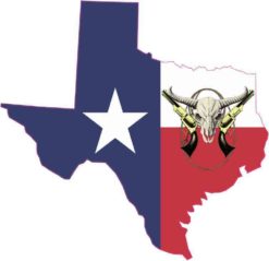 Die Cut Skull Guns and Rope Texas Sticker