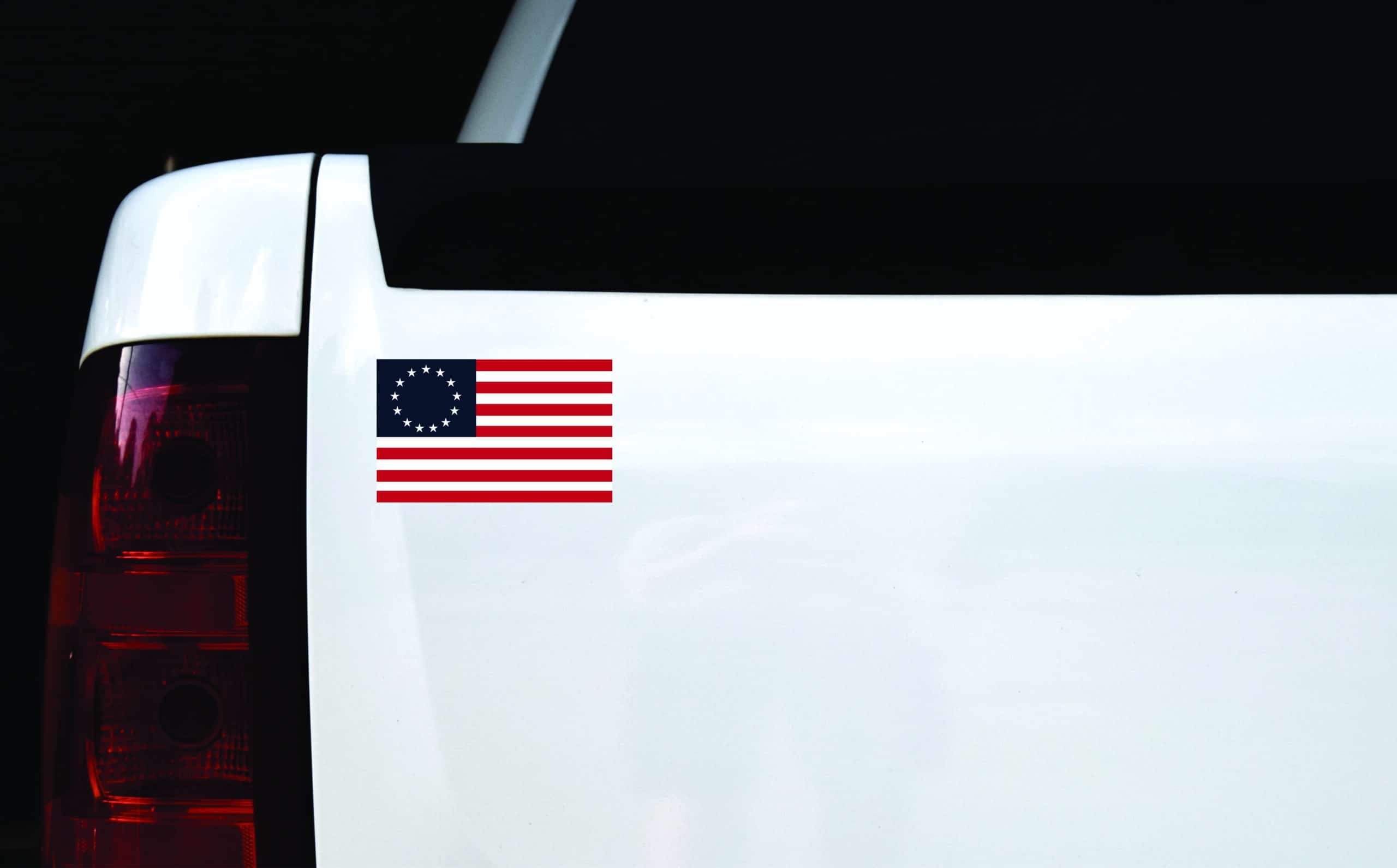 5in x 3in Betsy Ross American Flag Sticker Vinyl Patriotic Decal Stickers