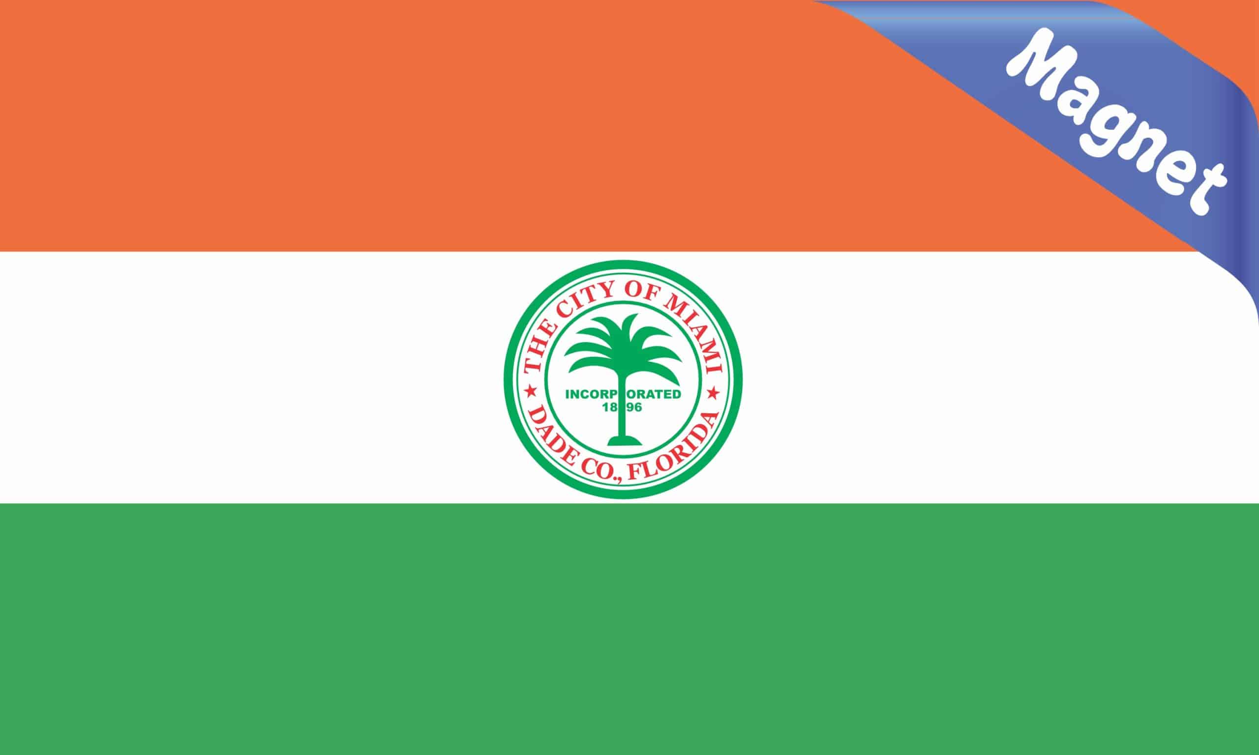6in x 3in City Of Miami Florida Flag Magnet Bumper Magnets Vinyl Magnetic - Image 2