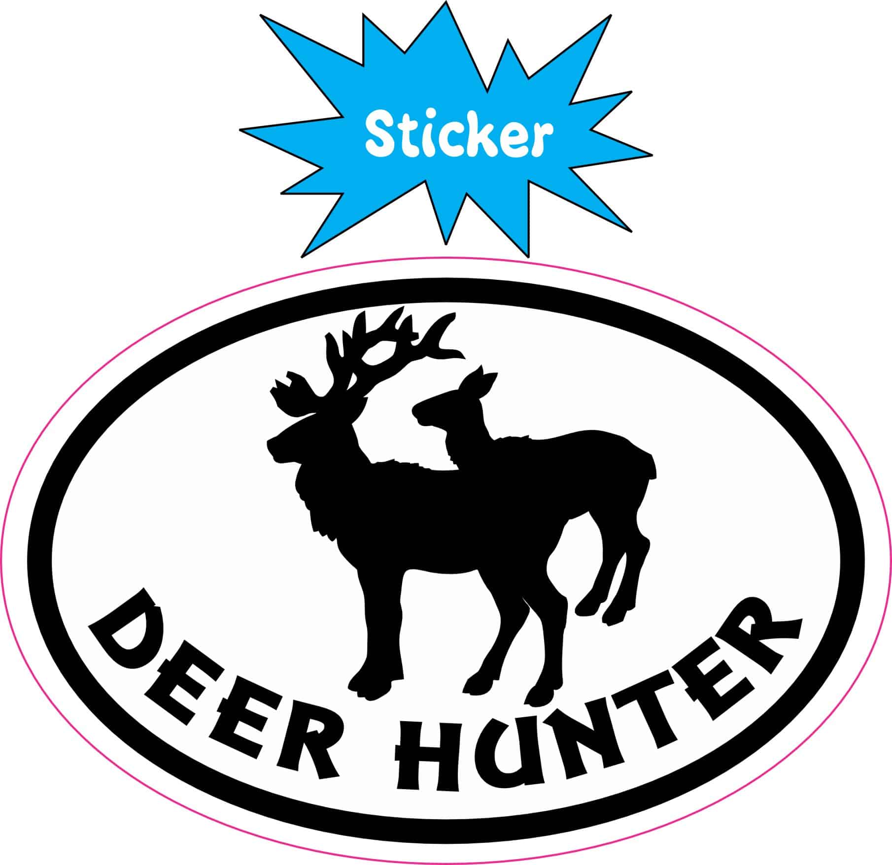 3in x 2in Oval Deer Hunter Sticker Vinyl Hunting Decal Vehicle Stickers - Image 2