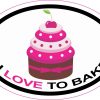 i love to bake cupcakes sticker