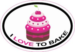 i love to bake cupcakes sticker