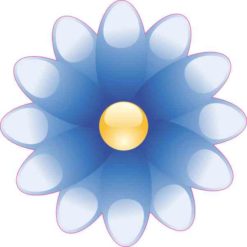 Blue Flower Sticker