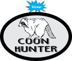 Alternative view of StickerTalk Oval Coon Hunter Vinyl Sticker, 4.5 inches x 3 inches