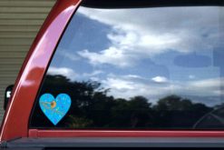 Blue Trombone Heart Sticker