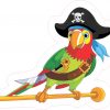 Left Facing Pirate Parrot Sticker