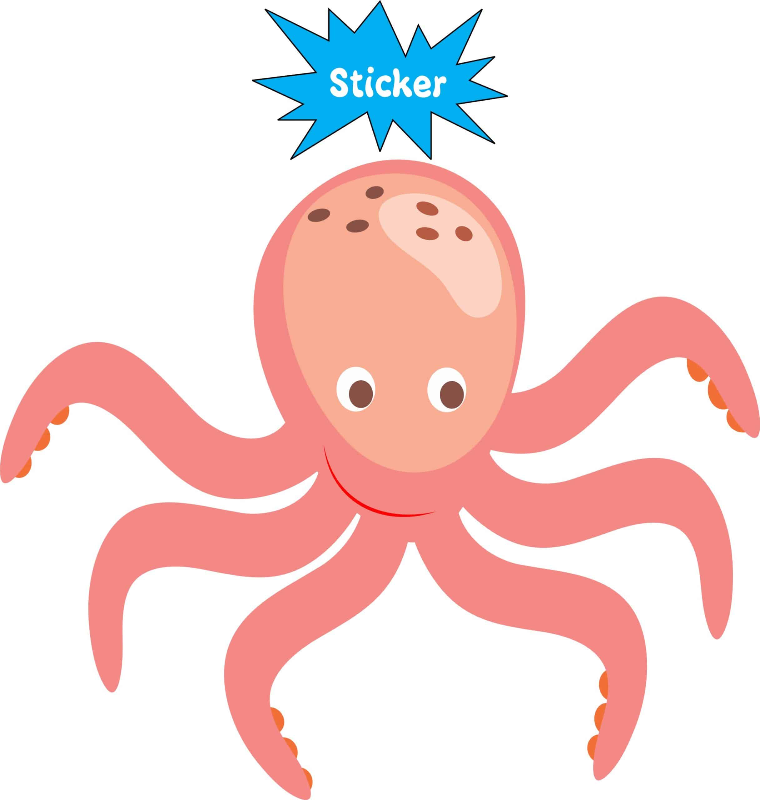 StickerTalk 4in x 3.5in Octopus Vinyl Sticker, 4 inches x 3.5 inches - Image 3