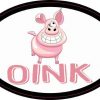 Oval Oink Pig Sticker