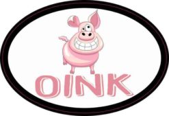 Oval Oink Pig Sticker
