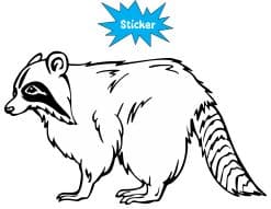 Alternative view of StickerTalk Black and White Raccoon Vinyl Sticker, 5 inches x 3 inches