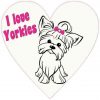 Pink I Love Yorkies Heart Sticker