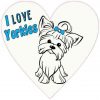 Blue I Love Yorkies Heart Sticker