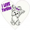 Purple I Love Yorkies Heart Sticker