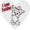Gray I Love Yorkies Heart Sticker