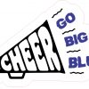 Blue Bulldog Megaphone Cheer Sticker