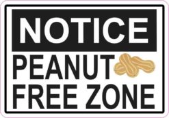 Picture Notice Peanut Free Zone Sticker