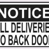 notice deliveries to back door