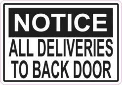 notice deliveries to back door