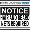 notice hair nets required