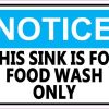 food wash sink only