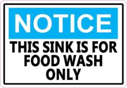 food wash sink only