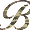 Camo Cursive B Monogram Sticker