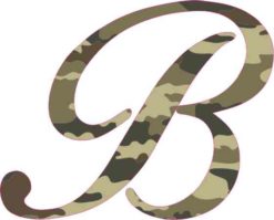 Camo Cursive B Monogram Sticker