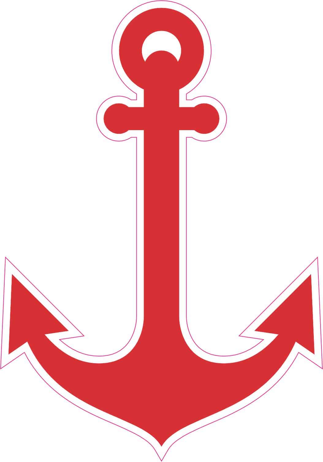 3.5in x 5in Red Anchor Sticker Vinyl Cup Decal Vehicle Window Stickers