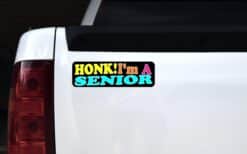 10in x 3in Honk! I'm A Senior Graduation Bumper Sticker Vinyl Occasion Car Decal