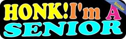 10in x 3in Honk! I'm A Senior Graduation Bumper Sticker Vinyl Occasion Car Decal