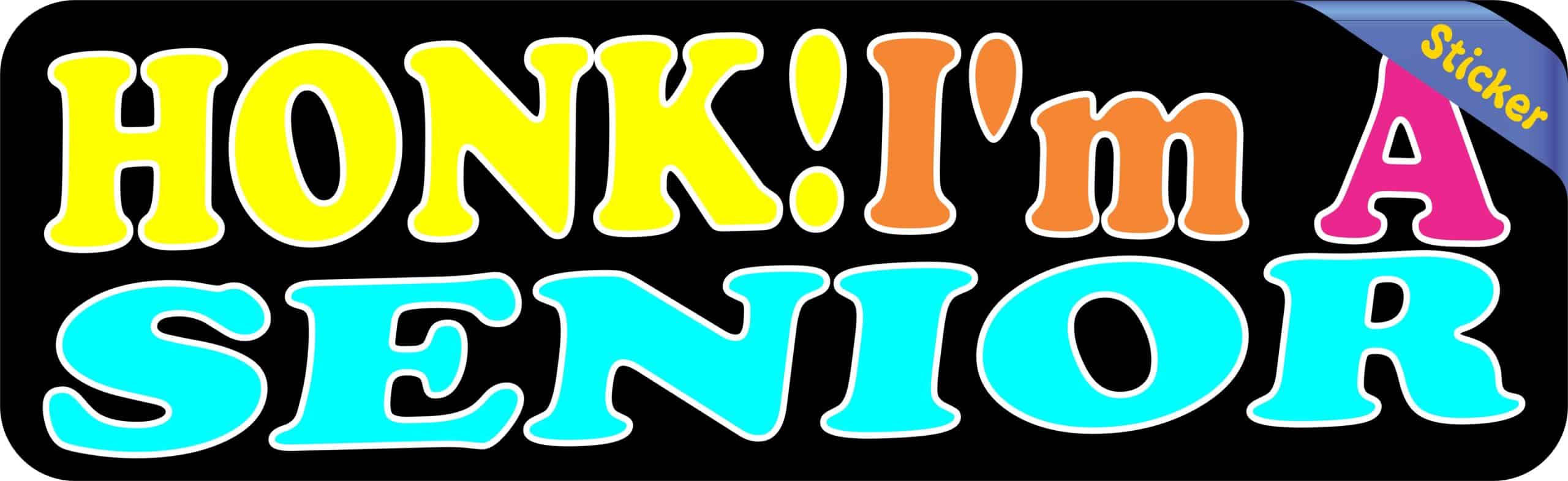 10in x 3in Honk! I'm A Senior Graduation Bumper Sticker Vinyl Occasion Car Decal