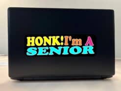 10in x 3in Honk! I'm A Senior Graduation Bumper Sticker Vinyl Occasion Car Decal