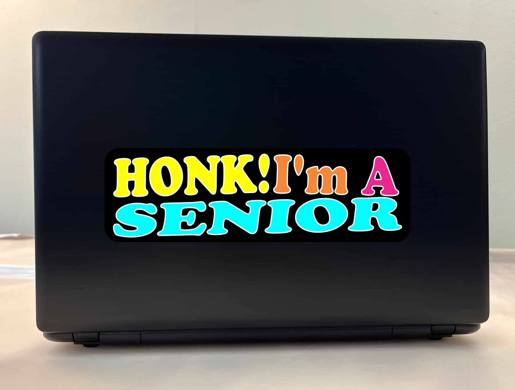 10in x 3in Honk! I'm A Senior Graduation Bumper Sticker Vinyl Occasion Car Decal