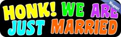 10in x 3in Honk! We Are Just Married Bumper Magnet Wedding Vehicle Magnets
