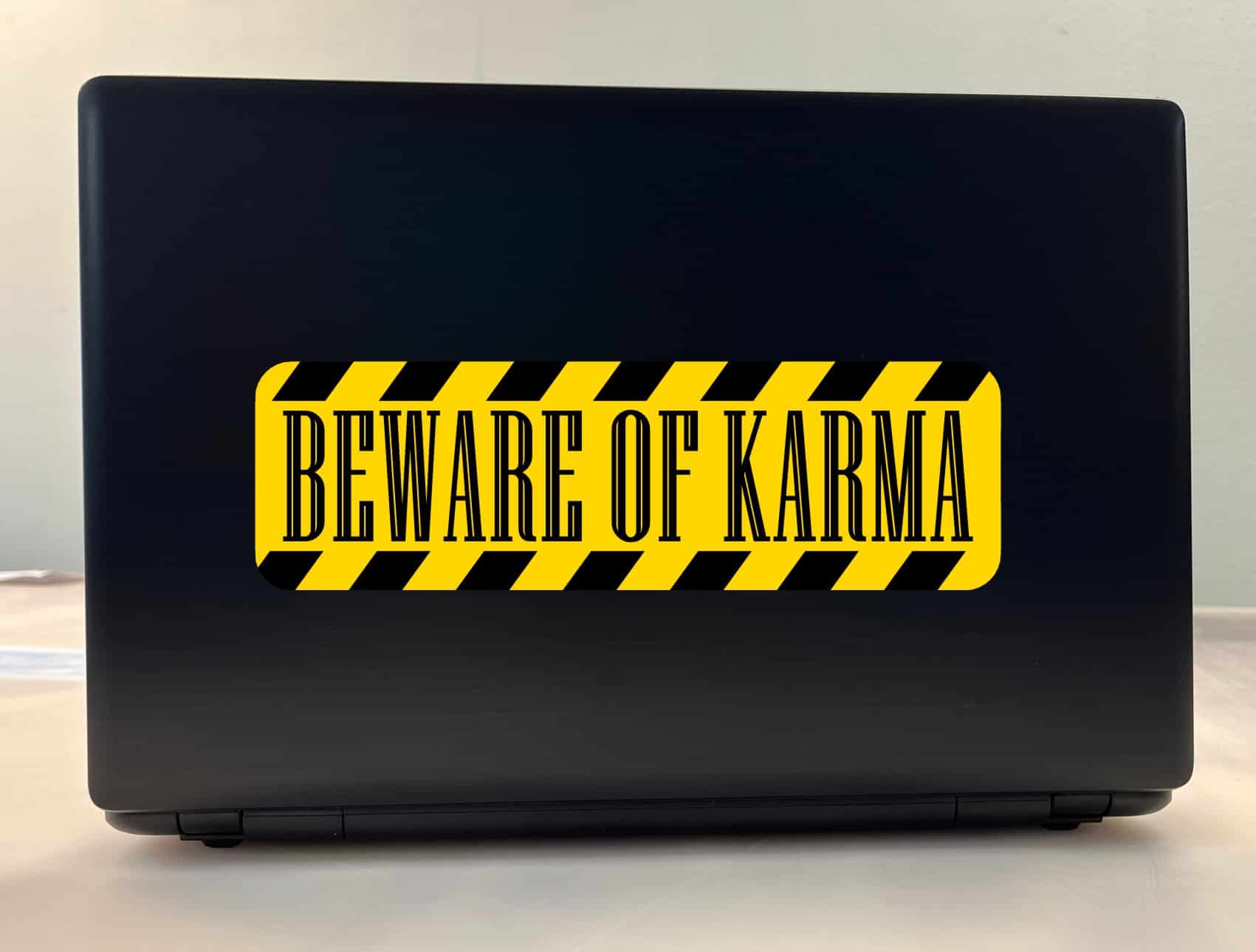10in x 3in Beware Of Karma Bumper Sticker Vinyl Animal Caution Stickers