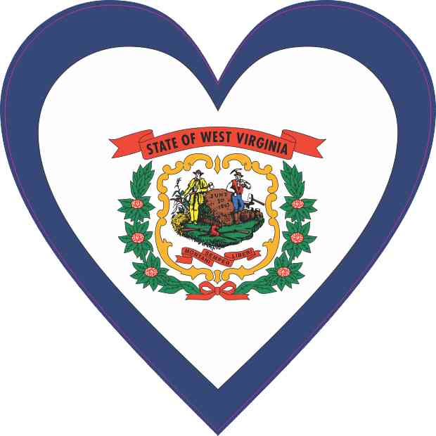West Virginia Heart Sticker