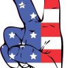 American Flag Peace Hand Sticker