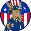 American Flag Democrat Donkey Sticker