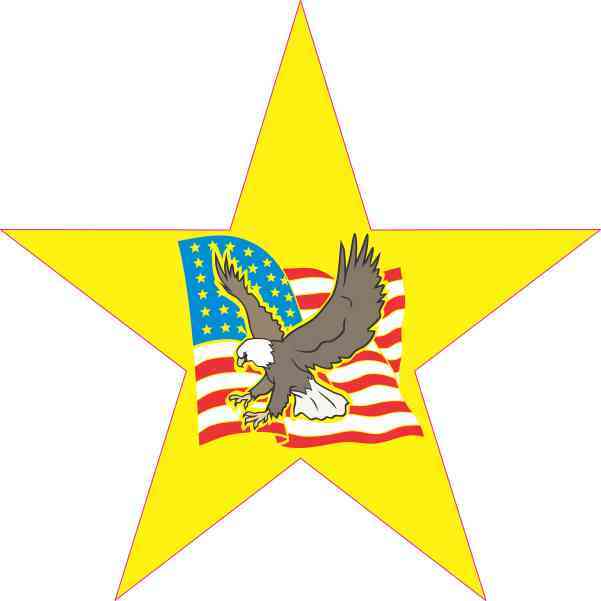 Patriotic Star with Eagle and Flag Sticker