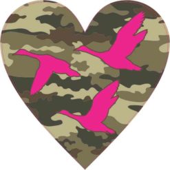 Camo Duck Heart Sticker