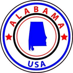 Circle Alabama State Sticker
