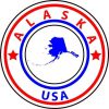 Circle Alaska State Sticker